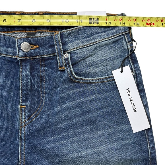 True Religion Mid-Rise Skinny Jeans Size 28 (28x31) Outrigger Blue NEW - Picture 6 of 15